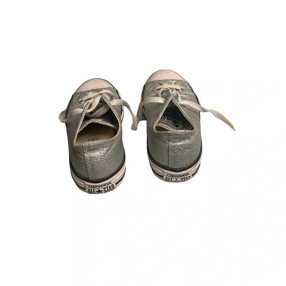 Converse-All Star Silver Sparkle Low Top Youth Sneaker size 3